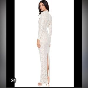 Nookie Long Sleeve Lace Gown - White